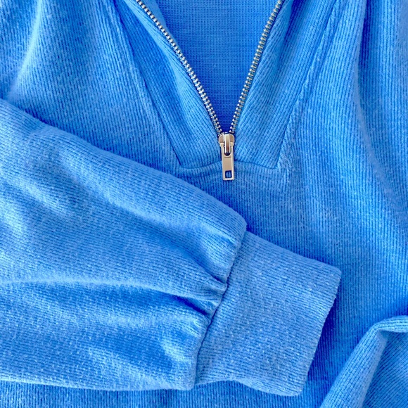 Zara 3/4 Zip Baby Blue Knit Sweater Dress - Picture 5 of 7